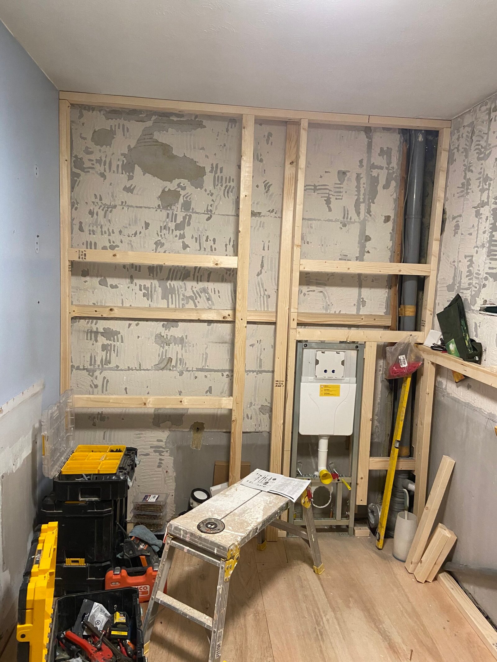 Bathroom construction in Weybridge scaled